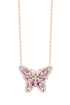 Fireworks Pink Sapphire Butterfly Necklace
